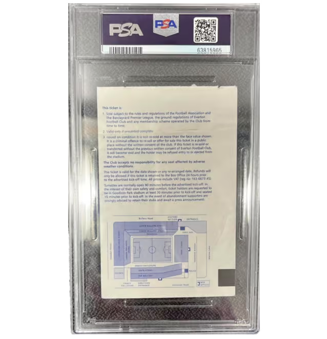 Wayne Rooney Signed First EPL Goal Ticket Inscribed Remember The Name – PSA 1.5